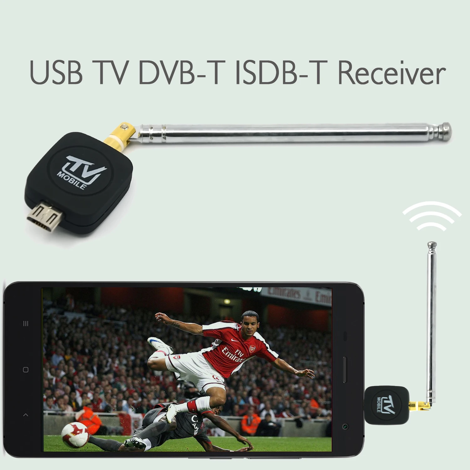 

Portable Mini Mobile Phone DVB-T / ISDB-T Micro USB TV Tuner Pocket Receiver Antenna Adapter adaptador for Android Cell Phone