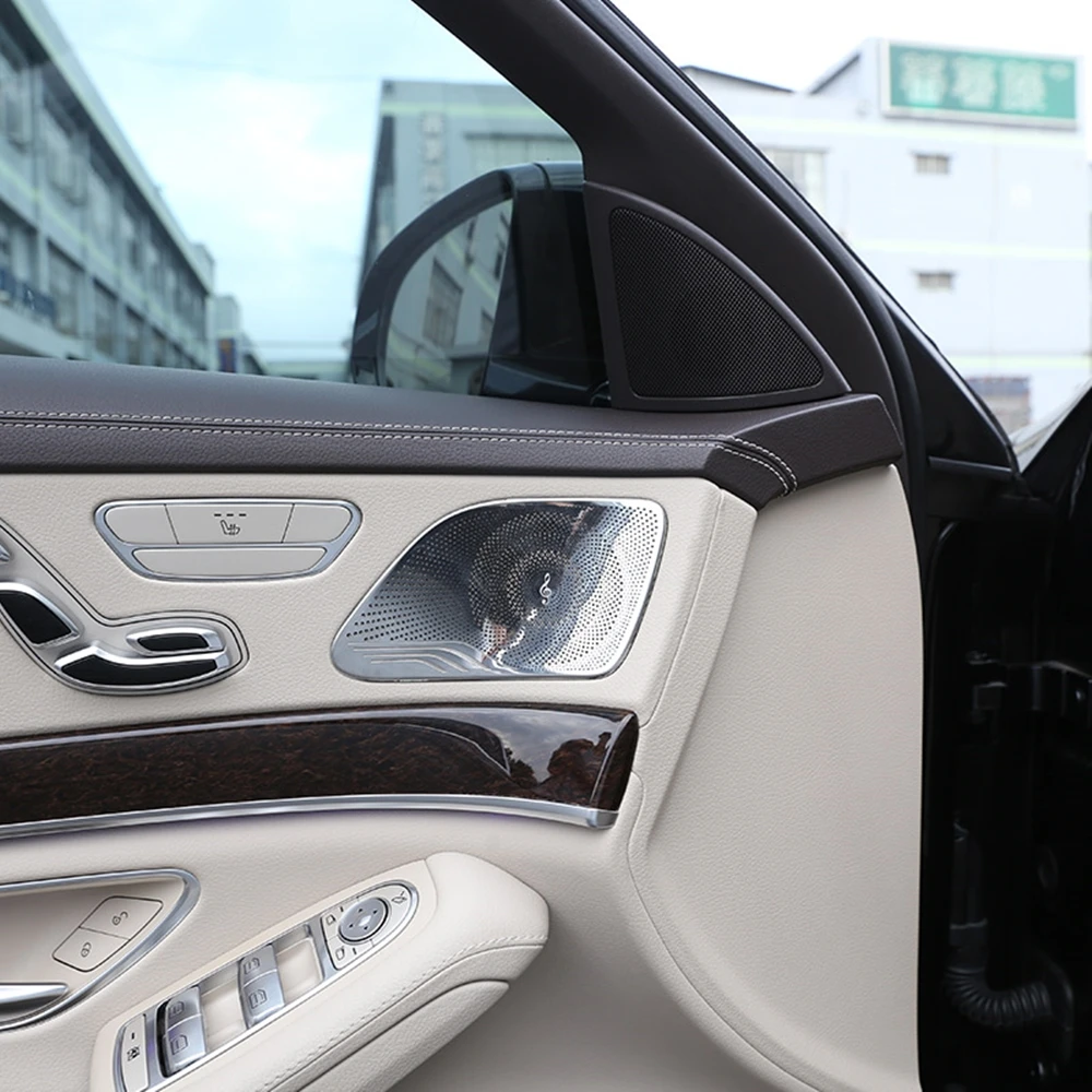 Наклейка на крышку динамика для Mercedes benz W222 S класс S320 s350 серия автомобильных дверей СЧ громкий динамик крышка отделка авто аксессуары