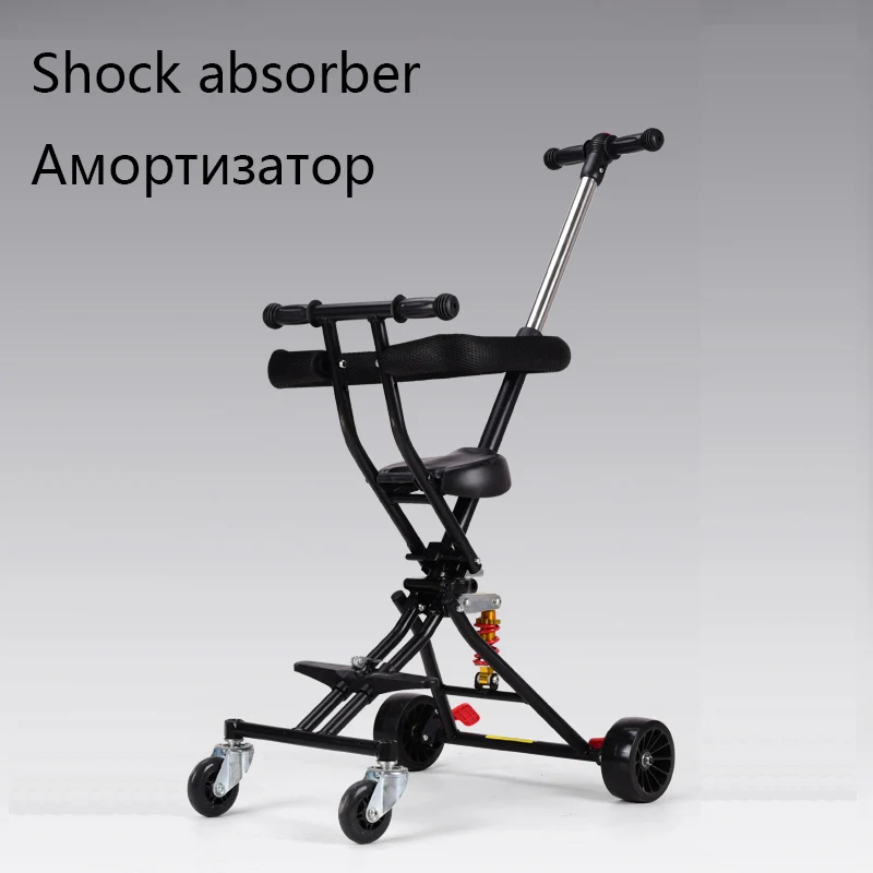 Model 2 black Детская коляска 2-5 лет ультра легкий складной может сидеть Детская тележка Высокий пейзаж - Цвет: Model 2 black