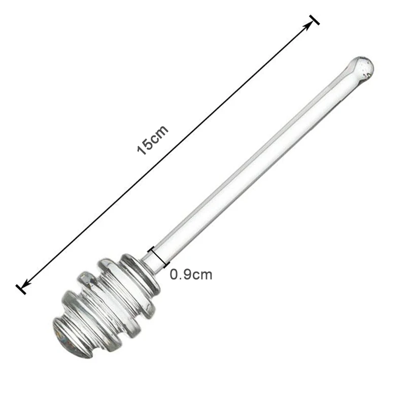 Honey Spoon 6 Inch Glass Honey Dipper Stick for Honey Jar Container Glass Honey Syrup Dispenser Server Kitchen Accessories (3)
