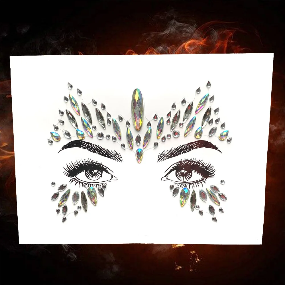 DIY Блестящий глаз стикер для драгоценных камней красивое украшение для лица в этническом стиле 3D Хрустальный Глаз Аксессуары косметика для фестиваля представление