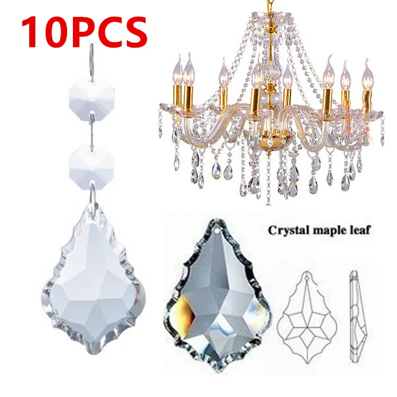 10pcs  Amber Pendant  Crystal Maple Leaf Cake Tree Accessories Hanging Decor 