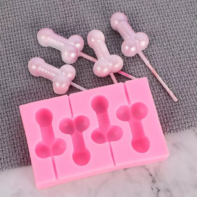 Penis Shape Silicone Mold can be used to make chocolates