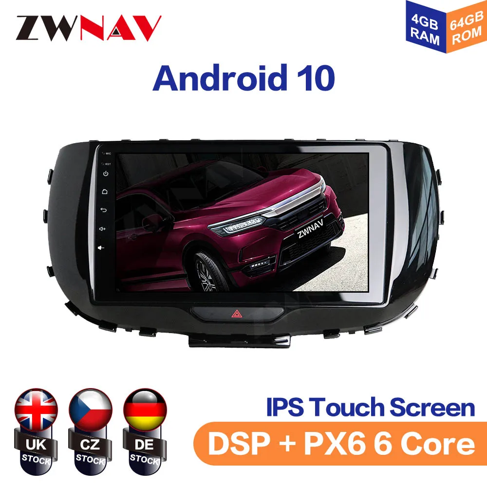 

ZWNAV Android 10 Auto Radio Recorder Car GPS Navigation For KIA SOUL 2020 Car Head Unit Multimedia Player DSP IPS NO DVD Player