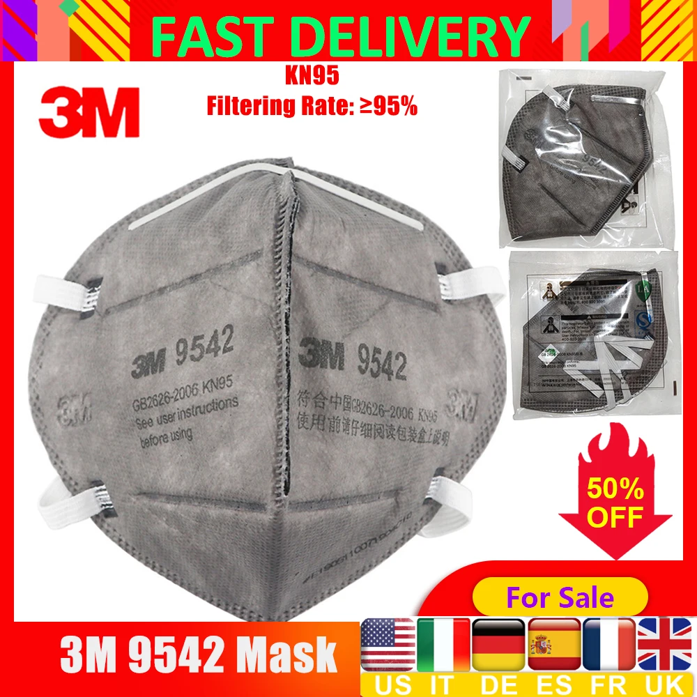 

25PCS 3M N95 Mask Mascarillas KN95 Face Mask Respirator Disposable Safety Masks Breathable 95% Filtration PM2.5 Mask