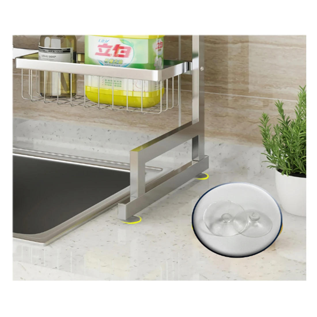 304 Stainless Steel Sink Drain Rack Dish Bowl Drainer Shelf Tableware Organizer Utensils Holder-Single /Double Sink