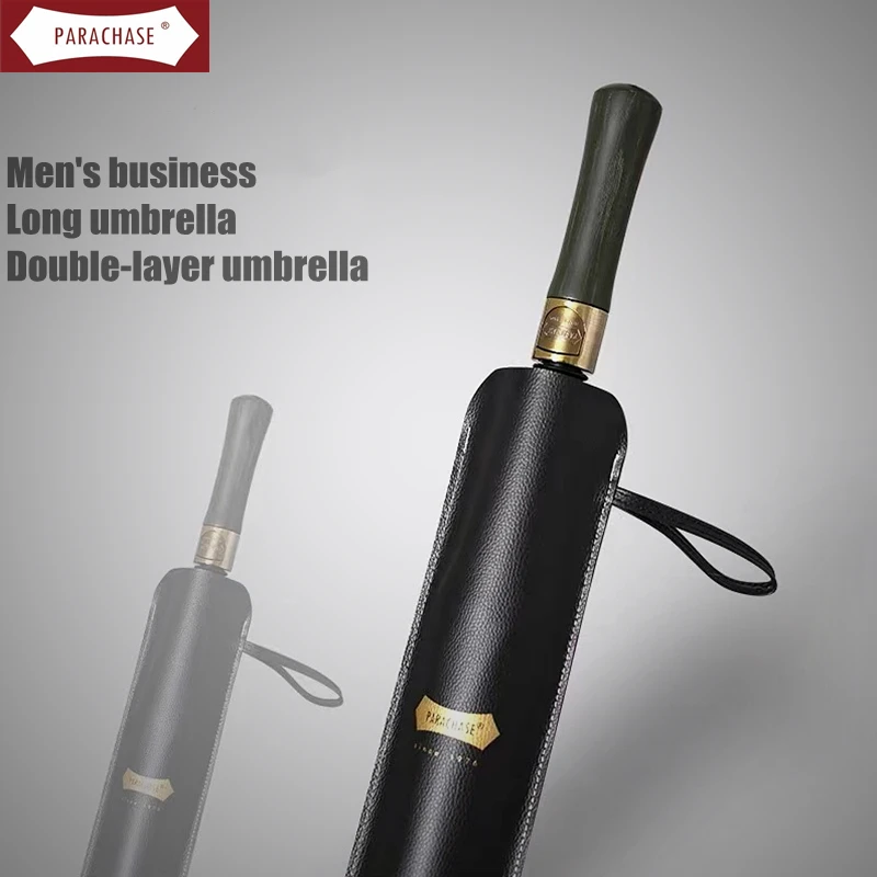 PARACHASE-Long Business Umbrella for Men and Women, Universal Light, Windproof and Rainproof, Rain, Luxury, 120cm