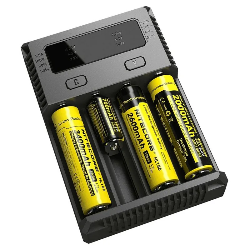 Nitecore I4 Digi зарядное устройство lcd интеллектуальная схема глобальная страховка литий-ионная 186504 зарядное устройство PK D4 D2 14500 16340 26650