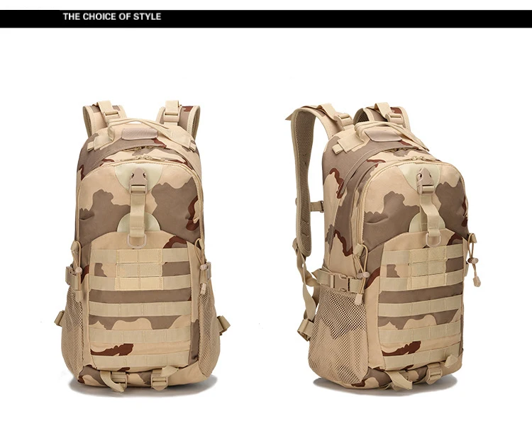 Men Outdoor Sports Military Hiking Camping Tactical Backpack MOLLE Camouflage Travel Bag Mountaineering Bag Waterproof Rucksack