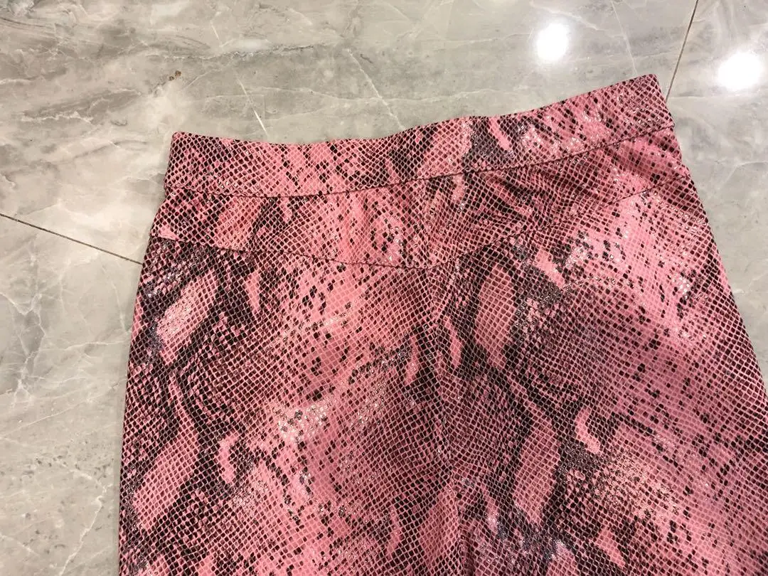Женские модные свободные брюки из змеиной кожи 0812