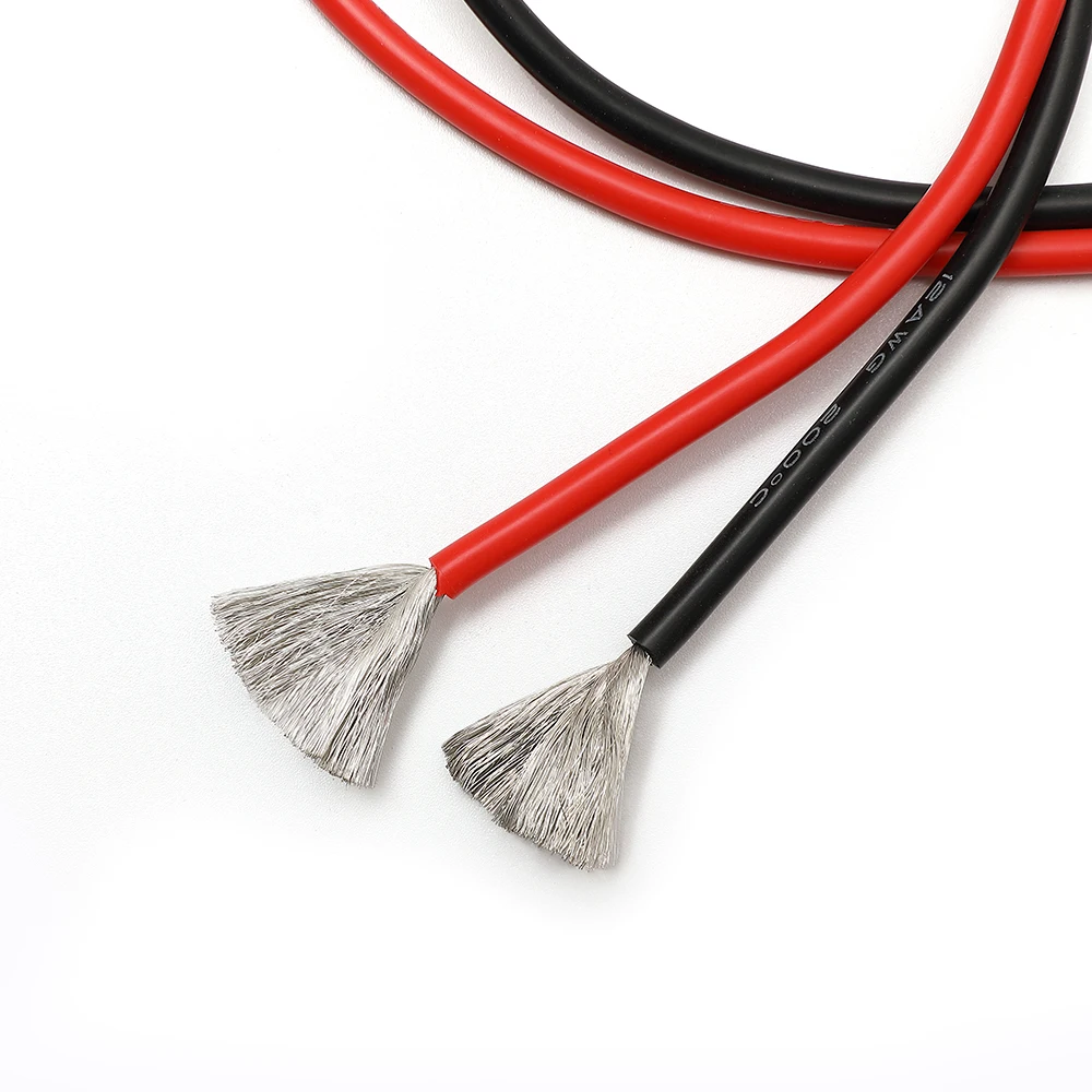 Wholesale DIY silicone wire 8AWG10AWG12AWG 14AWG 16AWG 18AWG 20AWG 22AWG 24AWG 26AWG silicone wire 5m red 5m black