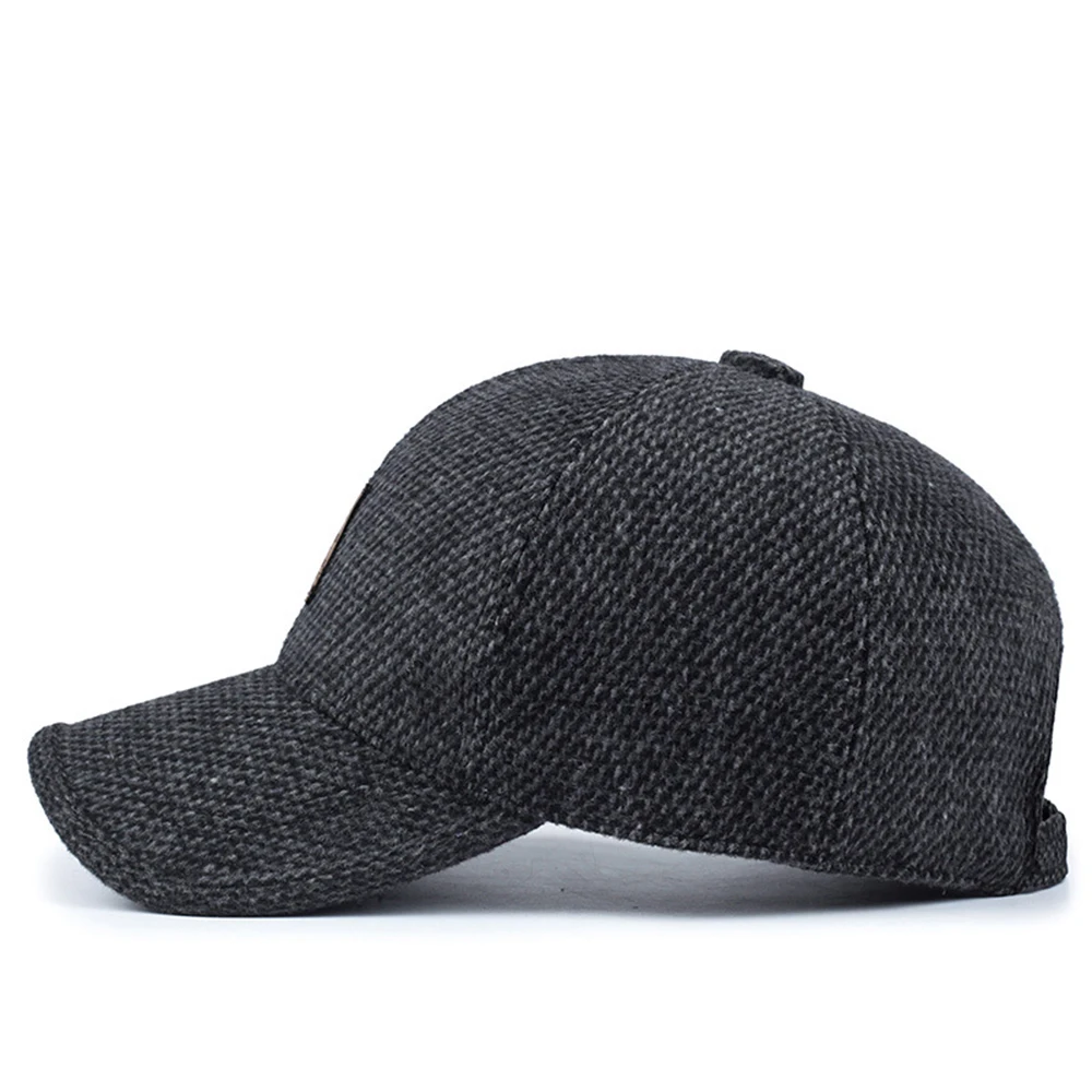 Зимняя шапка теплые шерстяные Snapback бейсбольная закрывающая уши шапка наушники хлопок утолщенная защита для мужчин модный подарок