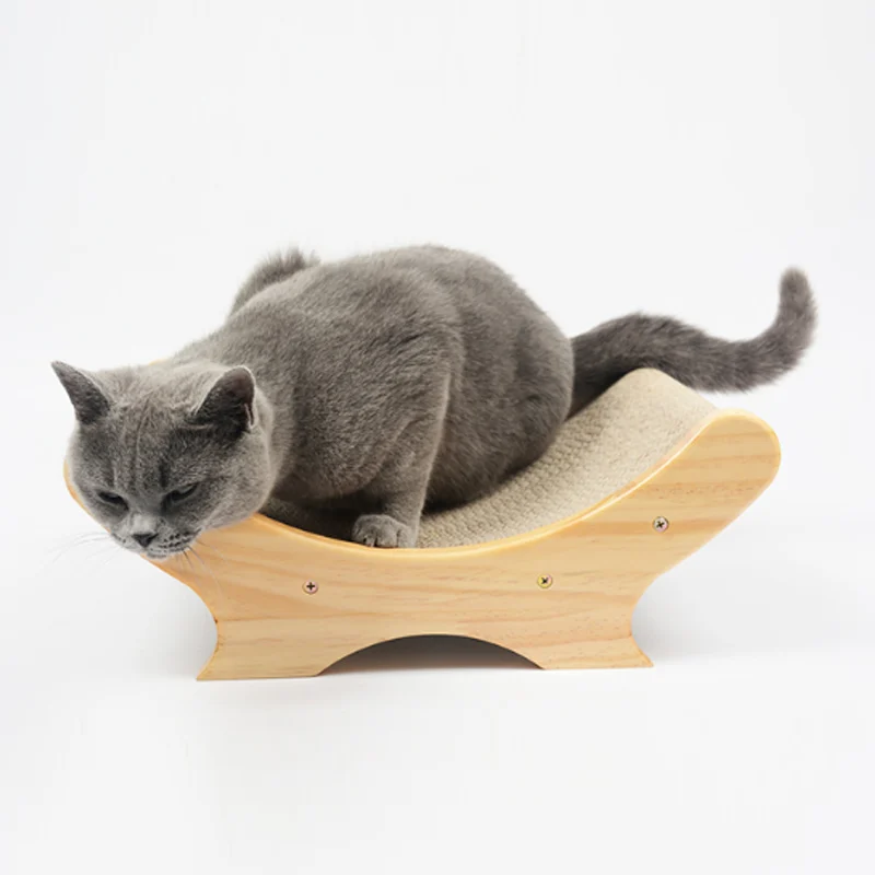 

Cat Kitten Scratch Board Wooden Corrugated Paper Scratching Pad Bed Durable Toy LAD-sale