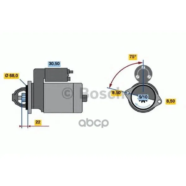Стартер 12v, 0.9kw 0986017120 Bosch арт. 0986017120