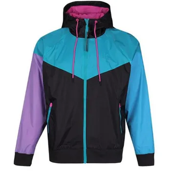 

2020 Outdoor Hooded Mens Jackets Sports Windbreaker Patchwork Coats Print Zipper Hoodies Running Outwear Wholesale