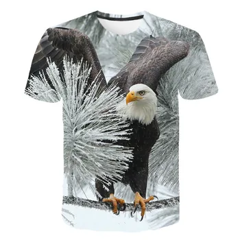 

SUMMER 2020 NEW! Popular 3D Short Sleeve Cute Eagle Print Men T-shirt Hip-hopFashion Popular Breathable T-shirt Oversize t-shirt