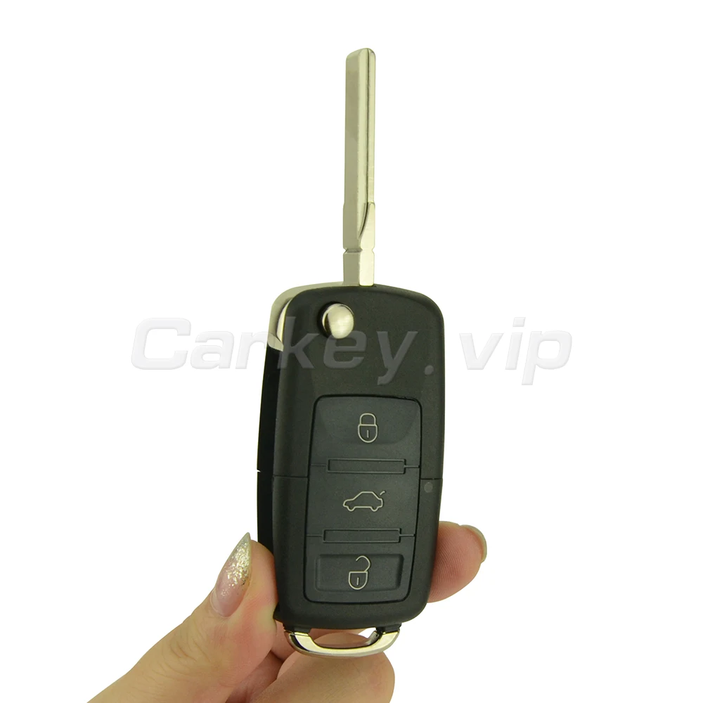 Remotekey 1J0959753N 3 Button ID48 Chip 433 Mhz Flip Car Remote Key HU66 For VW Volkswagen Golf Lupo Passat Polo 2000