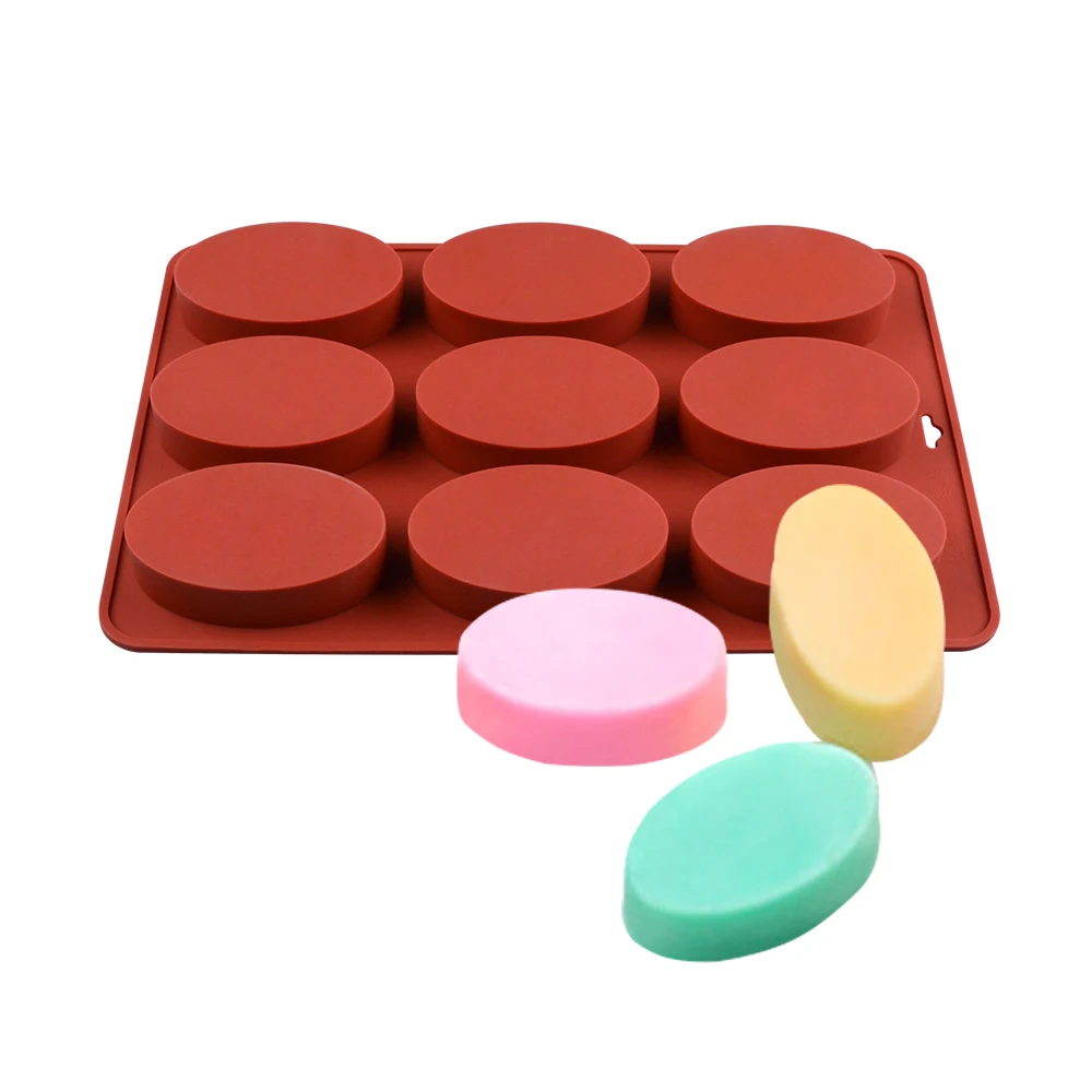 

9 Cavity 3D Oval Shape Silicone Soap Mold For DIY Soap Making Handmade Moulds