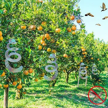 

5pcs Bird Scare Tape Garden Bird Revolving Spiral Reflective Laser Ring Belt Pigeons Repeller Ribbon Tapes for Pest Control