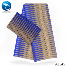 LIULANZHI синяя африканская ткань новейший дизайн Audel ткань с мягкой тканью шифоновая кружевная ткань для платья 6 ярдов ALL37-ALL47