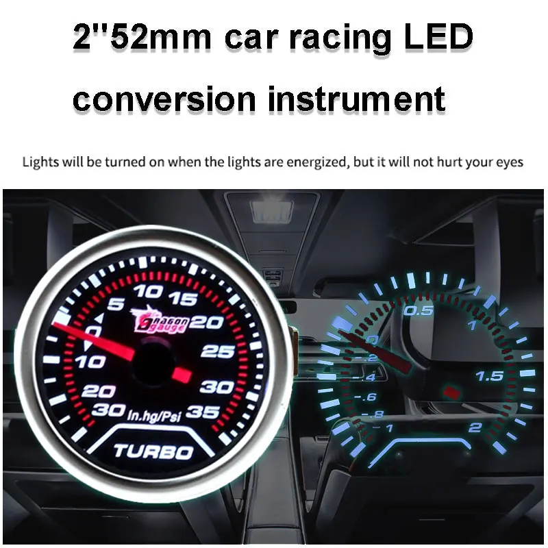 Модифицированный инструмент Boost Gauge Универсальный Мотометр двигатели SUV " 52 мм красный указатель