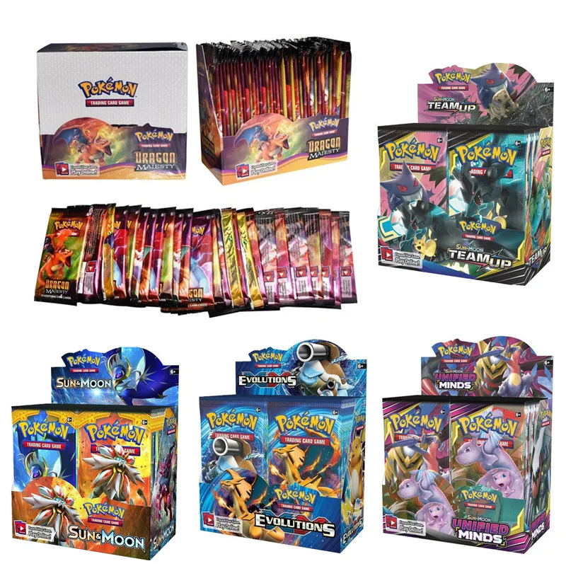 Booster-Box Game Collectible Trading-Card Kids Toys Pokemon-Cards Evolutions Gift Thunder