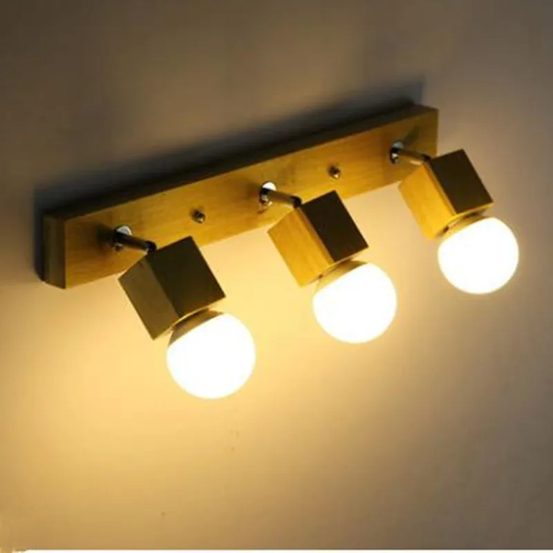 

wooden wall lights bedside wall lamp wall sconce modern wall light for bedroom Nordic macaroon 6 color steering head E27 85-285V