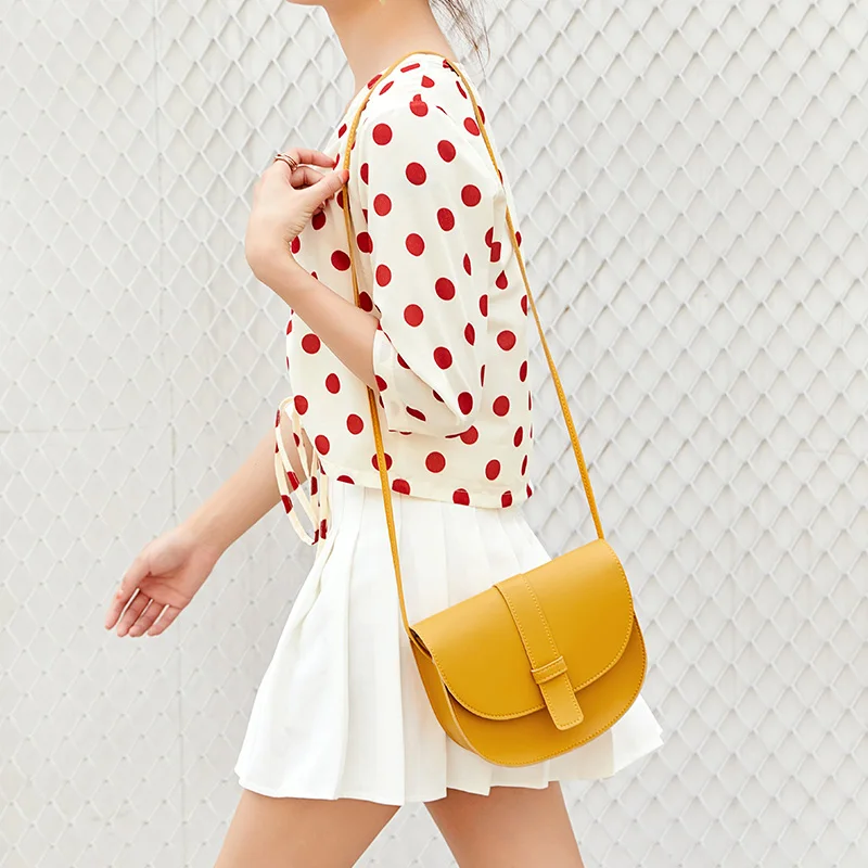 

Fashion Small Crossbody Half Moon Bags for Women 2019 Mini PU Leather Shoulder Messenger Bag for Girl Bolsas Ladies Phone Purse