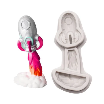 

Rocket Silica Gel Mold Spaceship Cake Decoration Mold Silicone Fondant Paste Mould DIY Cookies Chocolate Cake Mold Ktichen Tool