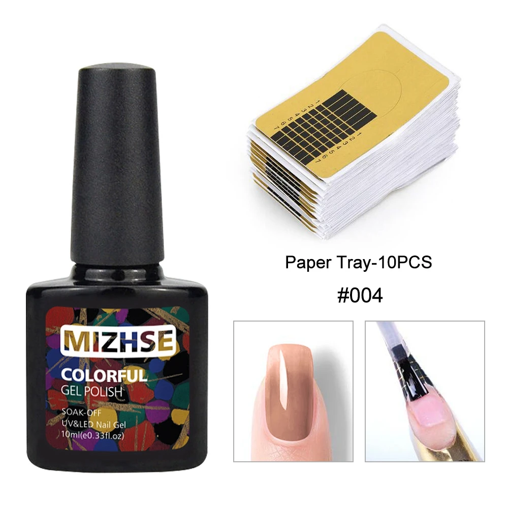 MIZHSE Thermal Poly UV Nail Gel Quick Extension Gel Varnish Clear Pink Jelly Polygel Crystal UV LED Building Gel Need Forms - Цвет: WNYCY004 10PCS Forms