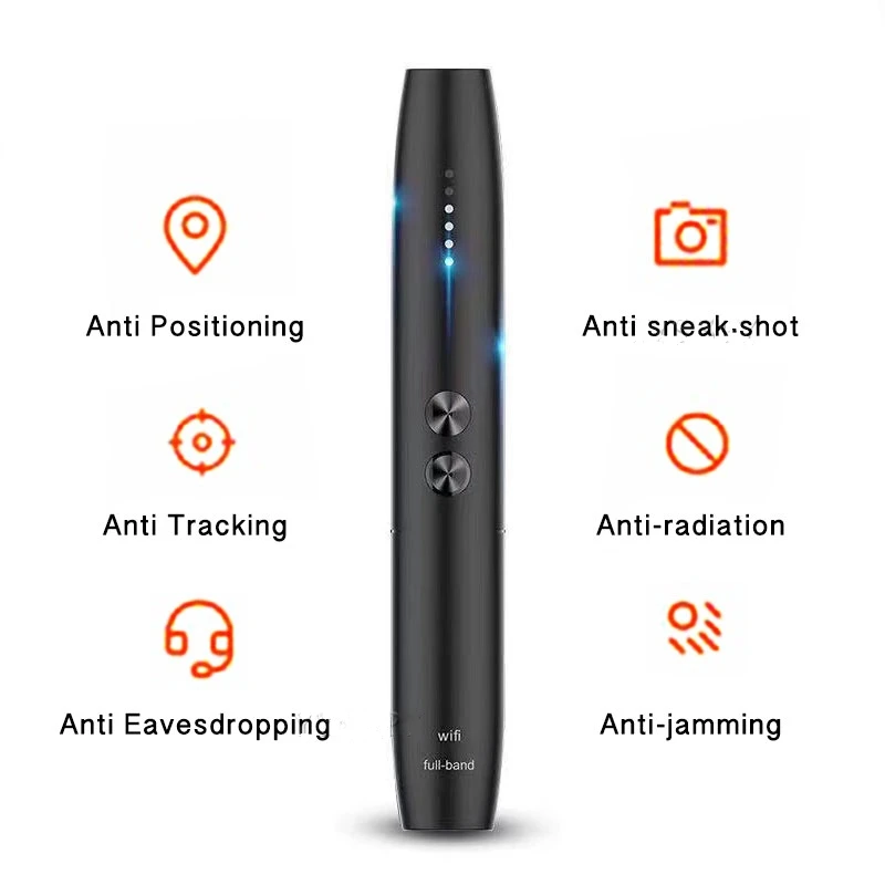  Anti Spy Camera Detector Pen Wireless RF Signal Eavesdropping Pinhole Hidden Cam Audio Bug GSM GPS 