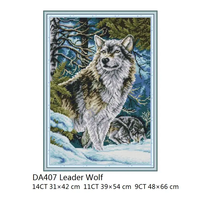 Cross Stitch DA407 Лидер волк Китайский Набор для вышивания крестиком распродажа Счетный Аида 11CT 14CT Печатный холст для вышивания наборы рукоделия Сделай Сам искусство ремесла - Цвет: Cross Stitch DA407