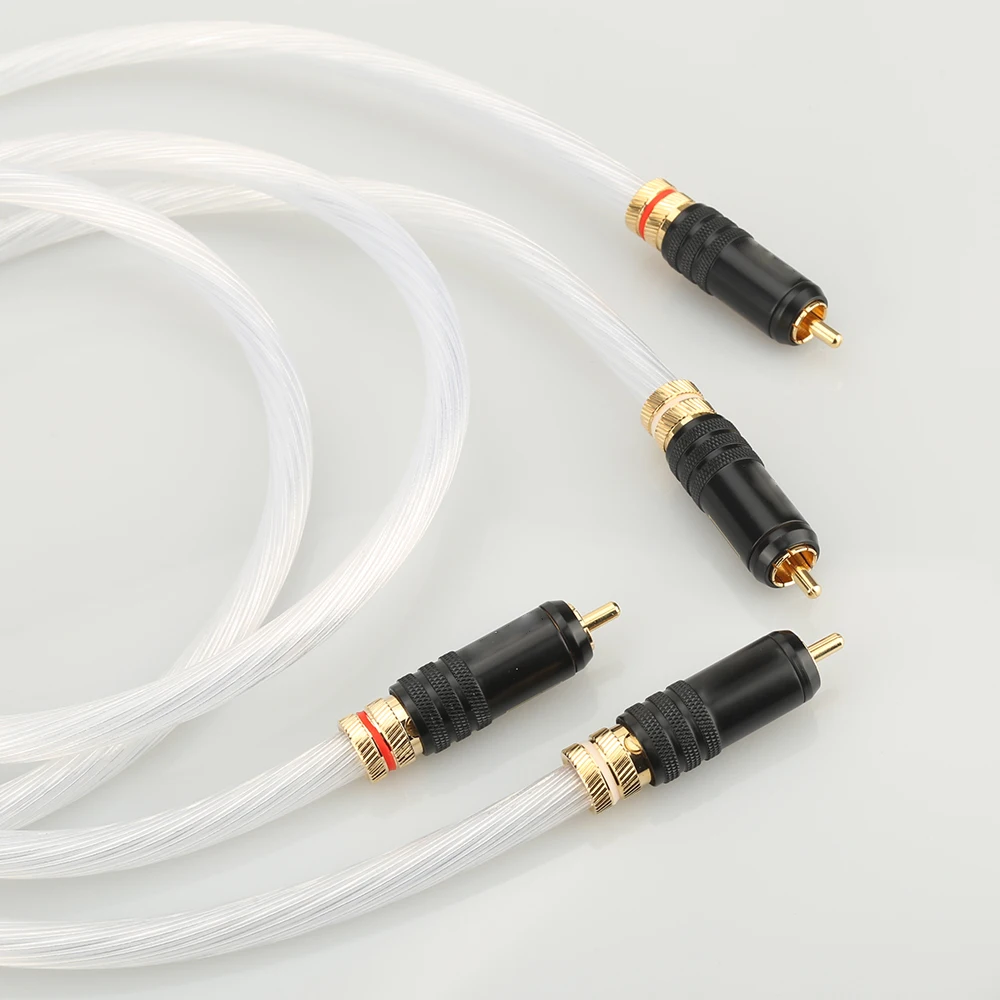 5N с серебряным покрытием + 24k золото штекер Rca 2RCA для меломанов аудио кабель дома