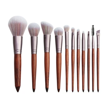 

11Pcs Makeup Brushes Set Cosmetic Foundation Powder Blush Eye Shadow Lip Blend Wooden Make Up Brush Tool Kit
