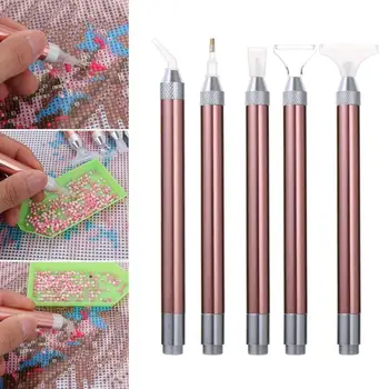 

1Pc 5D Diamond Painting Tools Lighting Point Drill DIY [NO Head Embroidery Tool Crafts 5 Sross BATTERY] with Pen Styles Sti Y1V7
