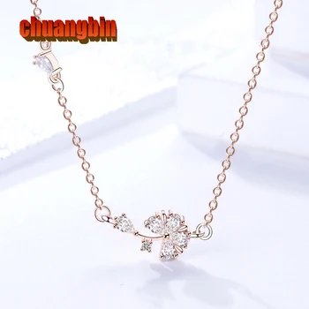 

Genuine S925 Sterling Silver Dandelion Necklace Female Korean Version Exquisite Zircon Trend Plant Clavicle Chain