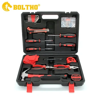 

BOLTHO 61-Piece Home Repair Tool Set - General Household Hand Tool Kit with Plastic Toolbox Storage Case