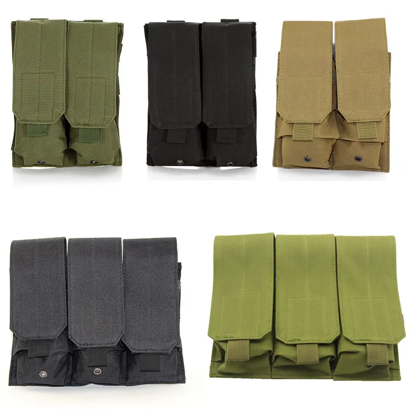Tactical военный Nylon Molle Двойной Тройной Журнал Чехол для M4 M16 5 56 0 223 AK AR15 Airsoft Pistol Mag