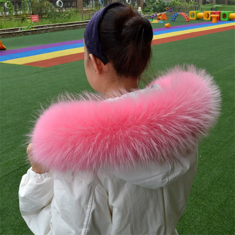 Genuine Real Raccoon Fur Collar Scarves Natural Raccoon fur Shawl Women Parka Coat Hood Trim Collar warm Fashion solid wrap