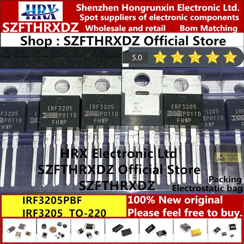 100% Новый оригинальный IRF3205PBF TO220 IRF3205 производство Китай MOSFET mosfft 55V 110A 50 шт/труба (50
