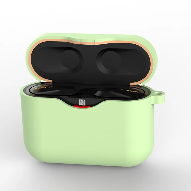 green Силиконовые сумки для WF-1000xm3 наушники гибкий всесторонний защитный чехол полное покрытие для sony WF-1000XM3 аксессуары для наушников - Цвет: green