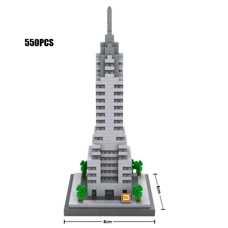 

world famous modern architecture new york United States micro diamond block Chrysler building bricks model nanobricks toys