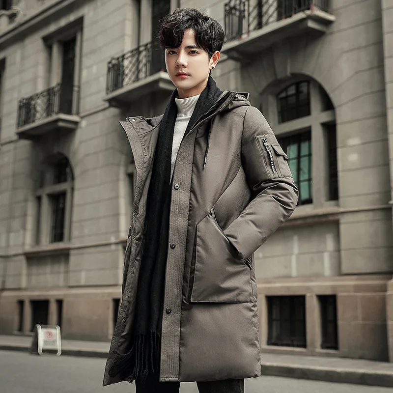 

MEN'S WEAR 2019 Winter New Style Mid-length Men Hot Sales Temperment Hooded Warm down Jacket MEN'S Jacket