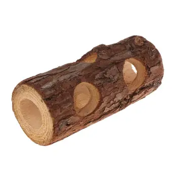 

Wooden Animal Tunnel Small Rabbit Ferret Pet Exercise Chew Molar Tube Toy