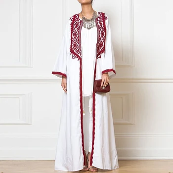

Muslim Open Abaya Dress Elegant Lace Cardigan Long Robe Kimono Jubah Ramadan Arabic Long Sleeve Turkish Islamic Prayer Clothing