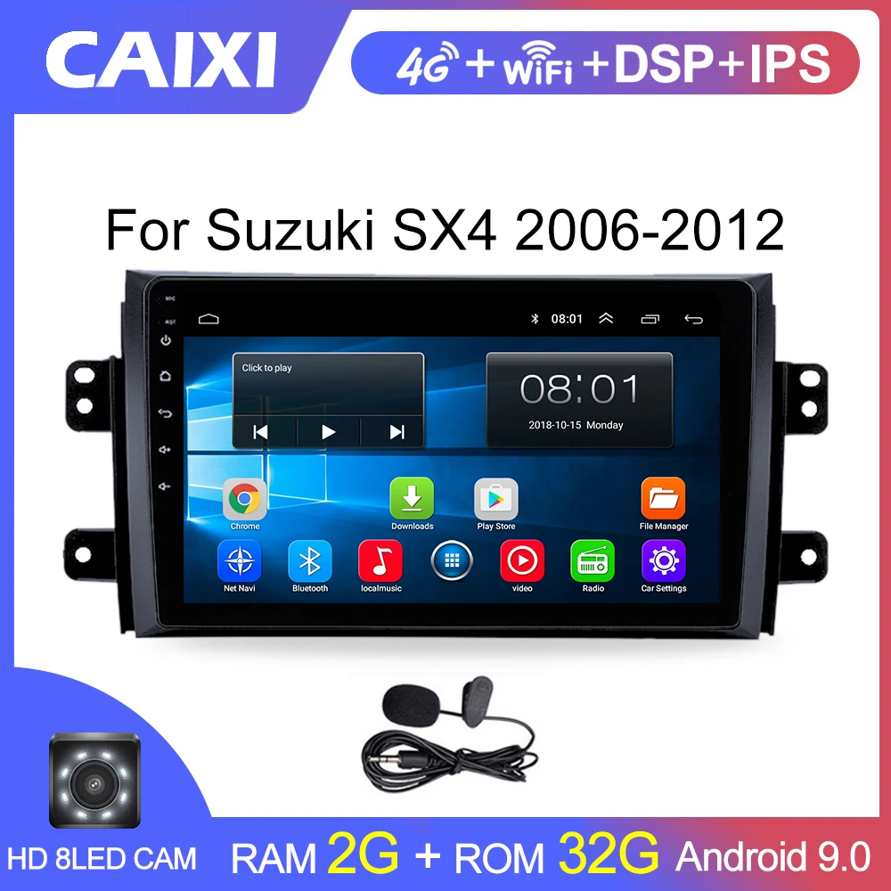 Автомобильный мультимедийный плеер CAIXI Android 9 0 2Din радио для Suzuki SX4 2006 2007 2009 2010 2011 2012