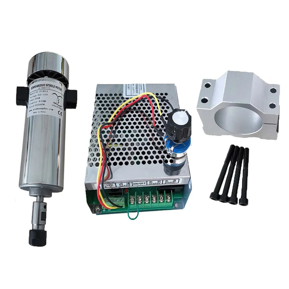 С воздушным охлаждением 0.8kw DC110V 20000 ОБ/мин CNC spindleMotor Kit ER11/патрон 800 Вт мотор шпинделя+ регулятор скорости питания для гравировки - Цвет: package 5