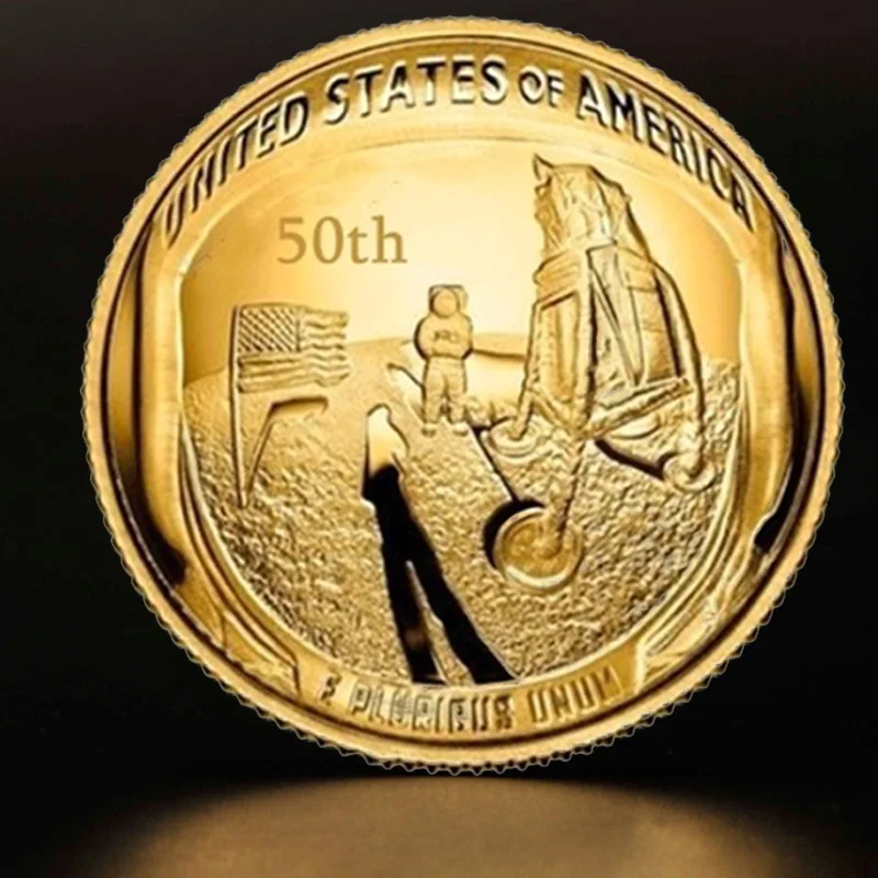 

Commemorative Coin Collection Coin Game Currency Home Decor Gold with Acrylic Box Adornment Coin Ornaments Round Badge Gifts
