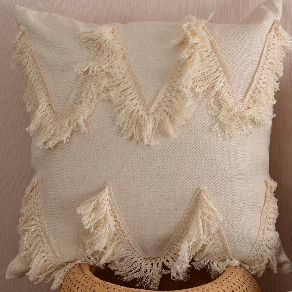 Boho Fringe Accent Pillow Cover Lumbar Pillow Cover Bohemian 30X50cm Beige Sofa Decoration Cushion Cover Home Cotton Morocco Boho Fringe Accent Pillow Cover Lumbar Pillow Cover Bohemian 30X50cm Beige Sofa Decoration Cushion Cover Home Cotton Morocco
