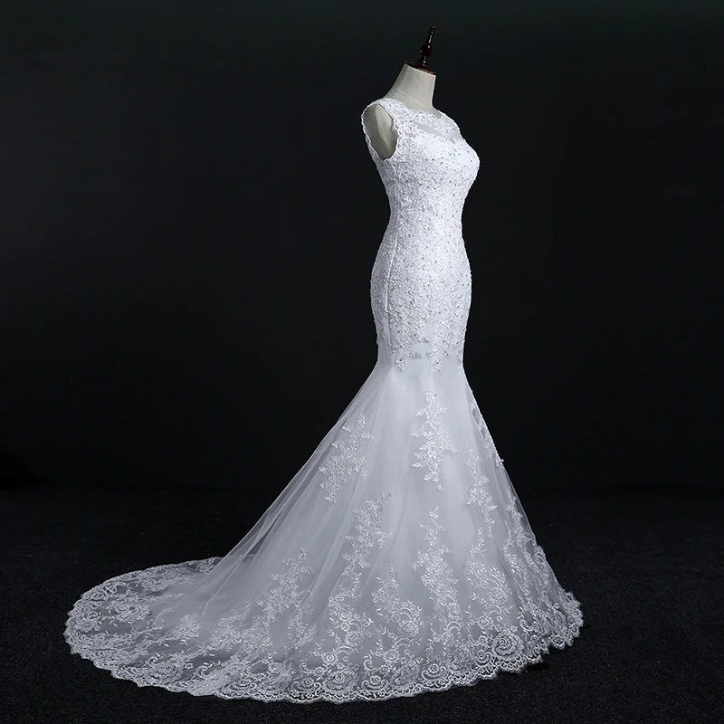 Белые свадебные платья размера плюс, кружевное свадебное платье русалки для невесты, свадебные платья длиной до пола, недорогие свадебные платья